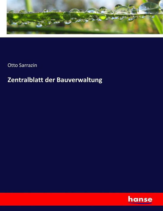 Cover for Sarrazin · Zentralblatt der Bauverwaltung (Book) (2017)