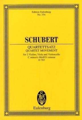 Cover for Franz Schubert · String Quartet Movement C Minor Op Posth (Paperback Bog) (1981)