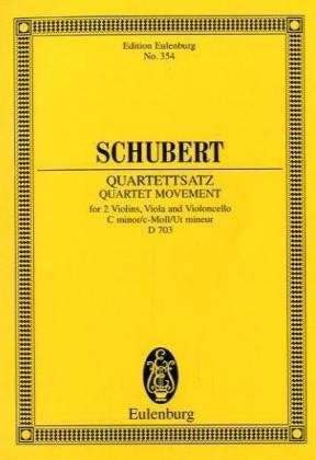 Cover for Franz Schubert · String Quartet Movement C Minor Op Posth (Paperback Bog) (1981)