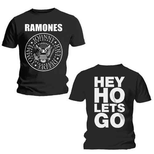 Ramones Unisex T-Shirt: Hey Ho (Front & Back) (Back Print) - Ramones - Koopwaar -  - 5023209631276 - 