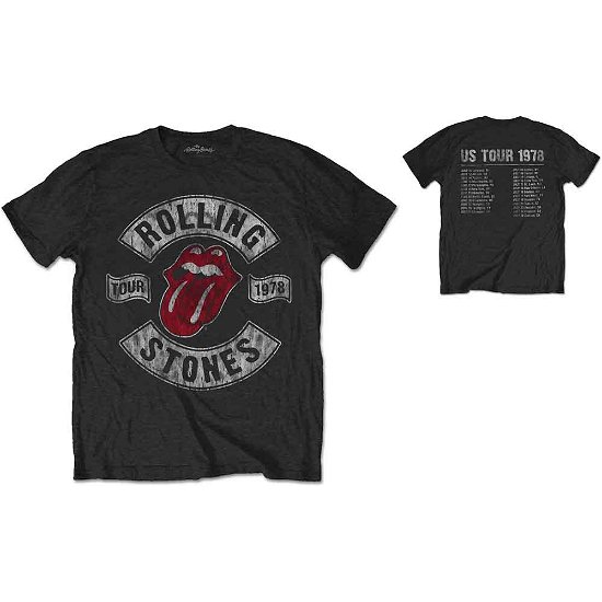 The Rolling Stones Unisex T-Shirt: US Tour 1978 (Back Print) - The Rolling Stones - Merchandise - Bravado - 5055979968276 - 21. januar 2020