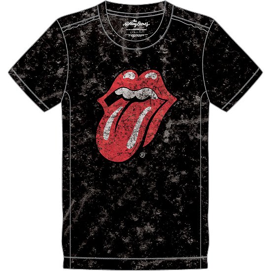 Cover for The Rolling Stones · The Rolling Stones Unisex T-Shirt: Classic Tongue (Wash Collection) (T-shirt) [size S] [Black - Unisex edition]