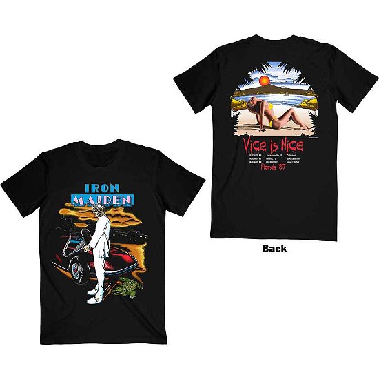 Iron Maiden Unisex T-Shirt: Vice Is Nice (Back Print) - Iron Maiden - Merchandise -  - 5056368673276 - 