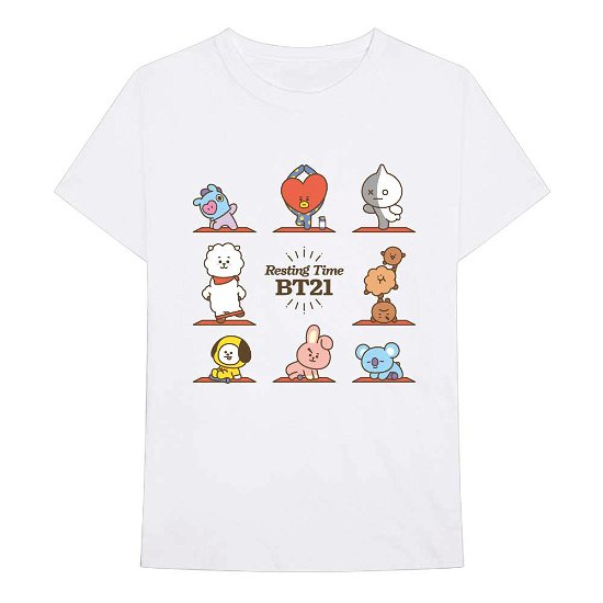 Cover for Bt21 · BT21 Unisex T-Shirt: Resting Time (T-shirt) [size S] [White - Unisex edition]
