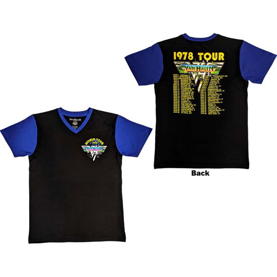 Van Halen Unisex Raglan T-Shirt: 1978 Tour Dates (Back Print) - Van Halen - Merchandise -  - 5056737224276 - 