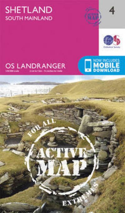 Cover for Ordnance Survey · Shetland - South Mainland - OS Landranger Active Map (Landkart) [February 2016 edition] (2016)