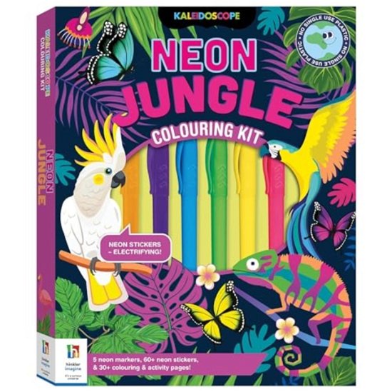 Cover for Hinkler Pty Ltd · Kaleidoscope Colouring Kit Neon Jungle - Nature (Buch) (2023)