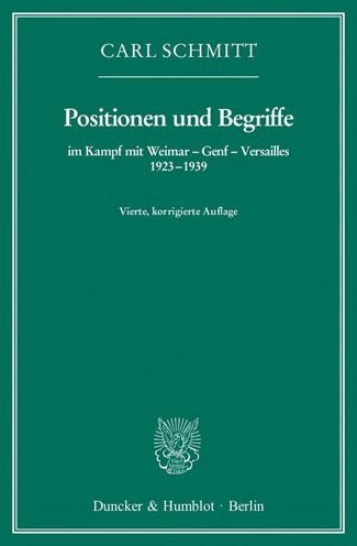 Cover for Schmitt · Positionen und Begriffe (Bog) (2014)