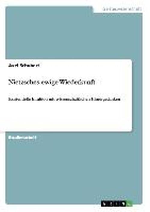 Cover for Schubert · Nietzsches ewige Wiederkunft (Buch) [German edition] (2013)