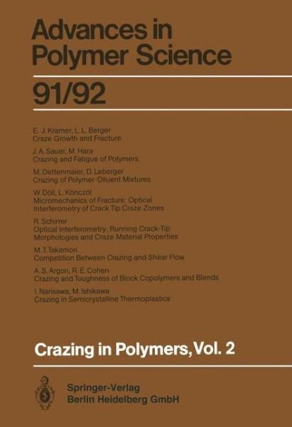 Cover for H H Kausch · Crazing in Polymers Vol. 2 - Advances in Polymer Science (Taschenbuch) [Softcover reprint of the original 1st ed. 1990 edition] (2013)