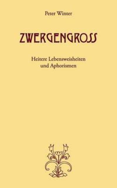 Cover for Peter Winter · Zwergengross (Paperback Book) (2015)