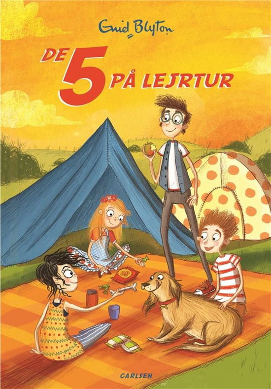 Cover for Enid Blyton · De 5: De 5 (7) - De 5 på lejrtur (Sewn Spine Book) [1º edição] (2019)