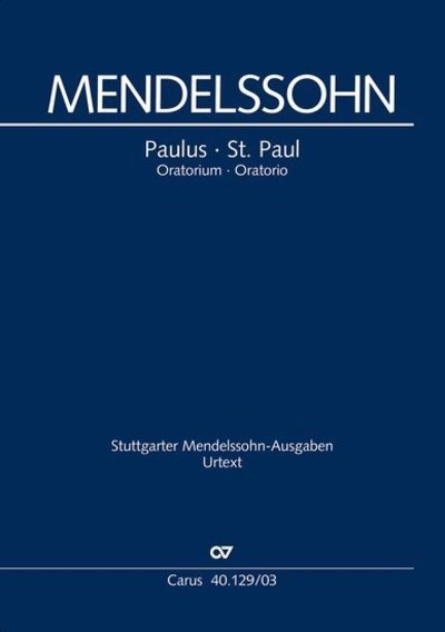 Cover for Mendelssohn · Paulus,KA.dt-engCV40.129/03 (Book)