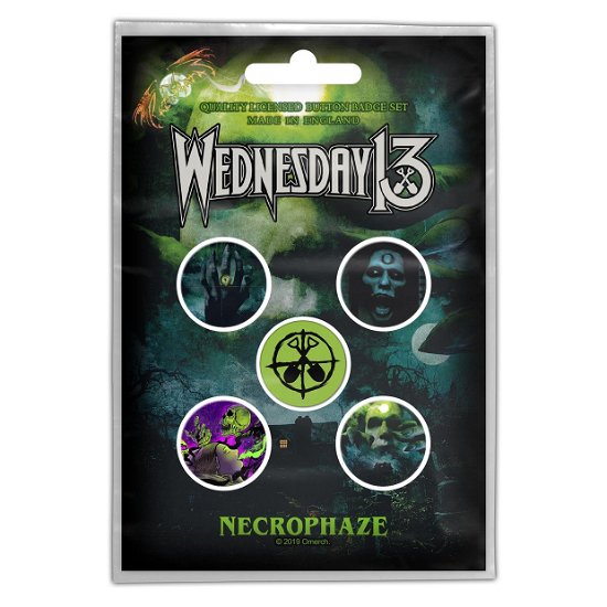 Wednesday 13 Button Badge Pack: Necrophaze - Wednesday 13 - Produtos - PHD - 5055339798277 - 28 de outubro de 2019