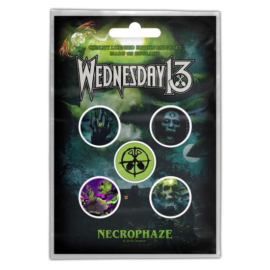 Wednesday 13 Button Badge Pack: Necrophaze - Wednesday 13 - Merchandise - PHD - 5055339798277 - October 28, 2019