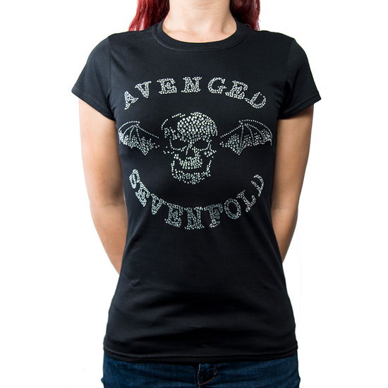 Avenged Sevenfold Ladies T-Shirt: Death Bat (Embellished) - Avenged Sevenfold - Koopwaar - Unlicensed - 5055979958277 - 