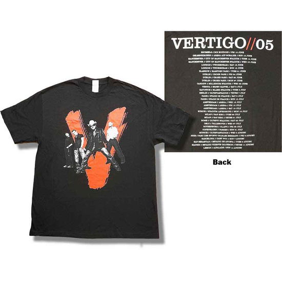 U2 Unisex T-Shirt: Vertigo Tour 2005 V Photo (Ex-Tour & Back Print) - U2 - Merchandise -  - 5056561051277 - 