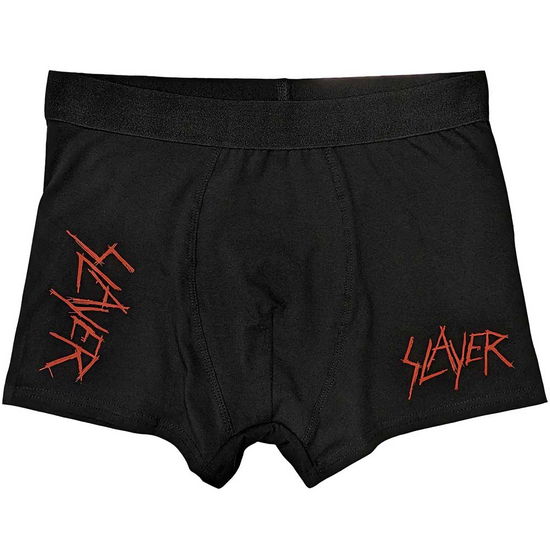 Slayer Unisex Boxers: Scratchy Logo - Slayer - Gadżety -  - 5056737214277 - 4 grudnia 2023