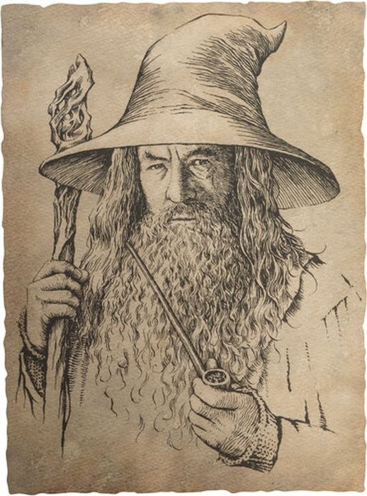 Der Hobbit Kunstdruck Portrait of Gandalf the Grey - Other - Koopwaar -  - 9420024728277 - 11 juli 2023