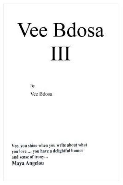 Cover for Vee Bdosa · Vee Bdosa III (Paperback Book) (2016)