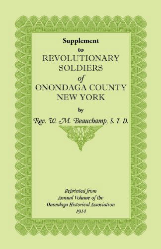Cover for William Beauchamp · Supplement to Revolutionary Soldiers of Onondaga County, New York (Paperback Book) (2013)