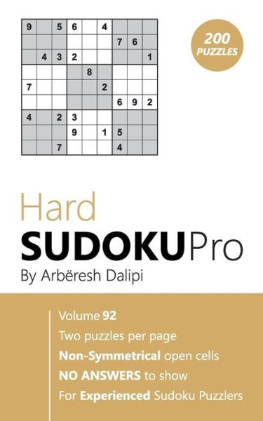 Hard Sudoku Pro - Arberesh Dalipi - Książki - Createspace Independent Publishing Platf - 9781976519277 - 18 września 2017