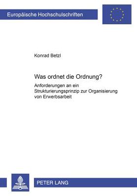 Cover for Karin Wendt · Was Ordnet Die Ordnung?: Anforderungen an Ein Strukturierungsprinzip Zur Organisierung Von Erwerbsarbeit (Paperback Book) (2001)