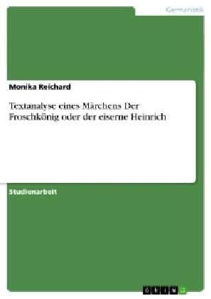 Cover for Reichard · Textanalyse eines Märchens Der (Book) [German edition] (2013)