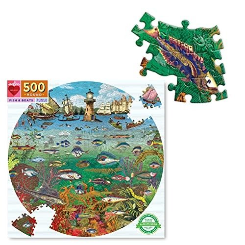 Cover for Eeboo · Eeboo - Fish And Boat Rond (500 Stukjes) (MERCH)