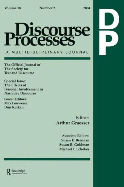 Cover for Max Louwerse · The Effects of Personal Involvement in Narrative Discourse: A Special Issue of Discourse Processes (Paperback Book) (2004)