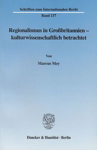 Cover for Mey · Regionalismus in Großbritannien - k (Buch) (2003)