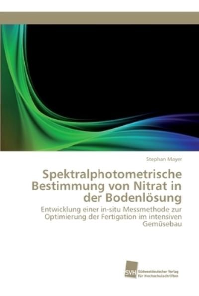 Cover for Mayer · Spektralphotometrische Bestimmung (Bog) (2017)