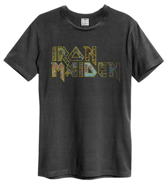 Cover for Iron Maiden · Iron Maiden Eddies Logo Amplified Vintage Charcoal (T-shirt) [size S] (2020)