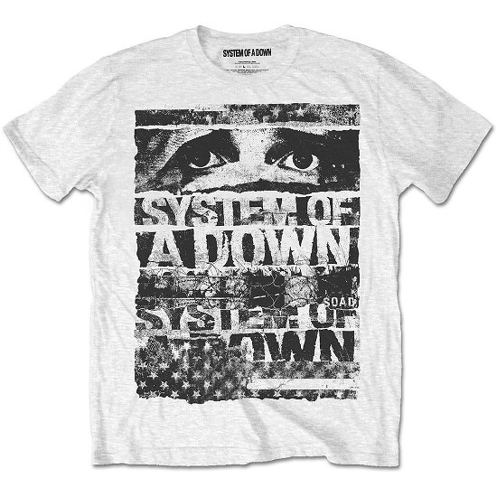 Cover for System Of A Down · System Of A Down Unisex Tee: Torn (Klær) [size S] [White - Unisex edition]
