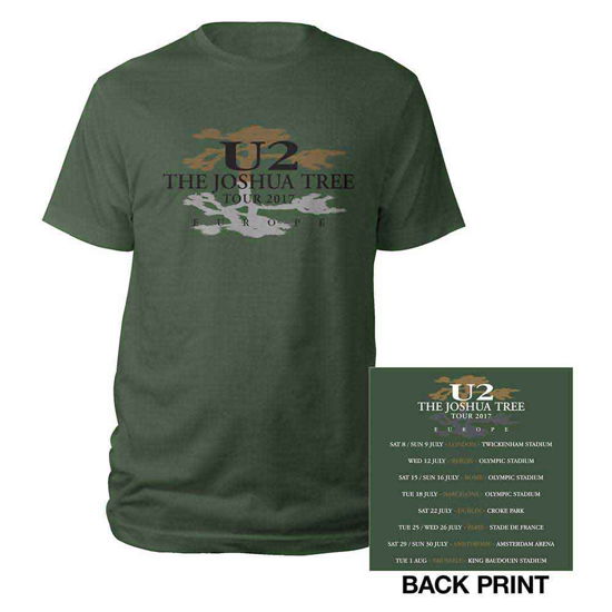 U2 Unisex T-Shirt: Joshua Tree Logo 2017 (Ex-Tour & Back Print) - U2 - Merchandise -  - 5056561002279 - 