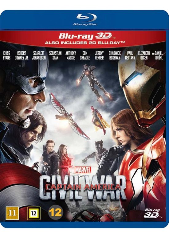 Captain America: Civil War (3D Blu-ray) /movies /standard/3d Blu-ray - Captain America - Filmes -  - 8717418484279 - 3 de outubro de 2016