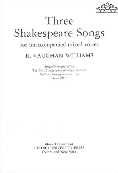 Cover for Ralph Vaughan Williams · Three Shakespeare Songs (Partitur) [Vocal score edition] (1951)