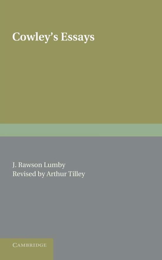 Cover for Abraham Cowley · Cowley's Essays (Paperback Book) (2013)