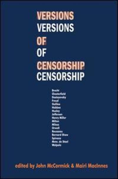 Cover for Mairi MacInnes · Versions of Censorship (Hardcover Book) (2017)