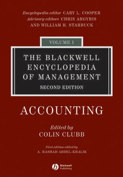 Cover for C Clubb · The Blackwell Encyclopedia of Management, Accounting - The Blackwell Encyclopedia of Management (Hardcover Book) [Volume 1 edition] (2006)