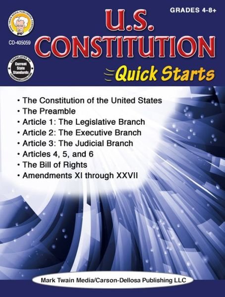 Cover for Cindy Barden · U.S. Constitution Quick Starts Workbook, Grades 4 - 12 (Paperback Book) (2020)
