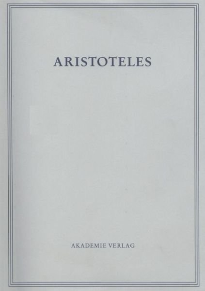 Cover for Aristoteles · Werke.3/1.1 Analytica pr.1 (Book) (2008)