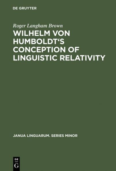 Cover for Brown · Wilhelm von Humboldt's Conception (Book) (1967)