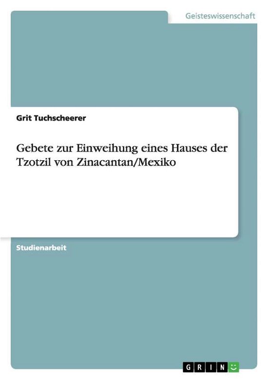 Cover for Tuchscheerer · Gebete zur Einweihung eine (Bog) [German edition] (2013)