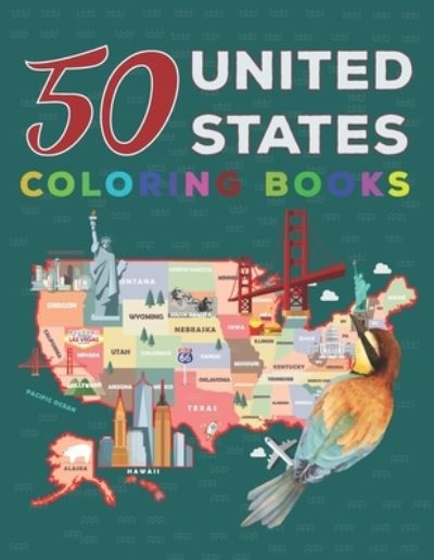 Cover for Sandra Phillips · 50 United States Coloring Book (Paperback Book) (2021)