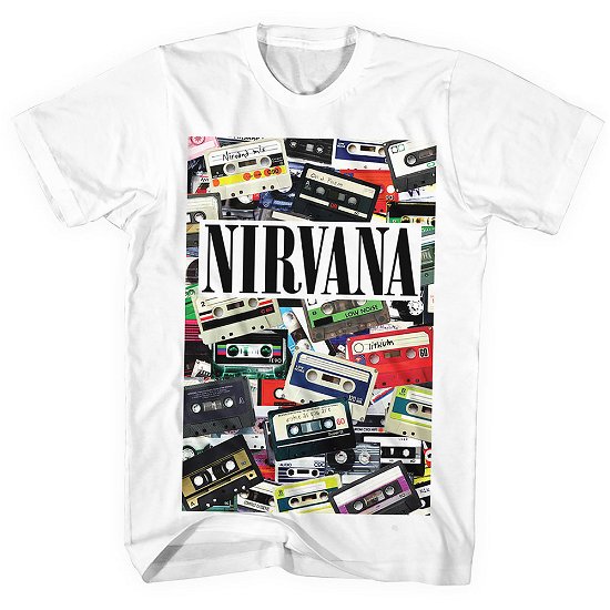 Cover for Nirvana · Nirvana Unisex Tee: Casettes (Klær) [size XXL] [White - Unisex edition]