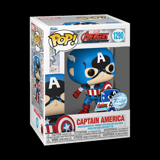 Avenger Beyond Earth'S Mightiest - Captain America With Pin (Vinyl Figure 1290) - Marvel: Funko Pop! - Merchandise -  - 0889698701280 - 