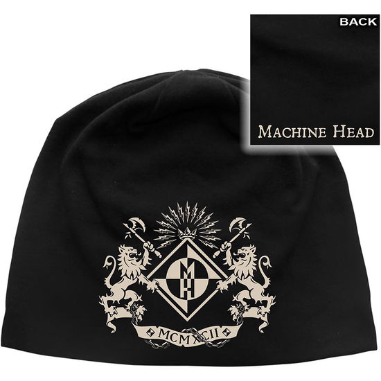 Machine Head Unisex Beanie Hat: Crest (Back Print) - Machine Head - Marchandise -  - 5055339754280 - 