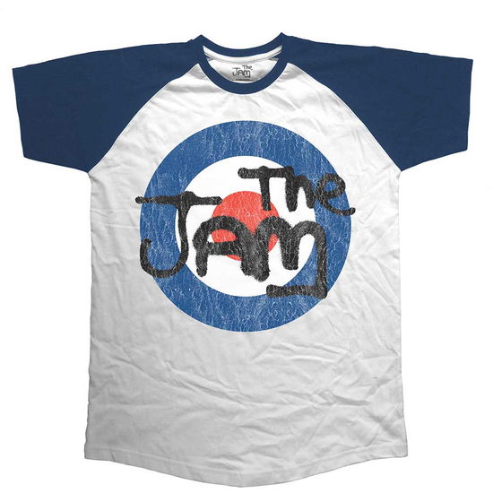 Cover for Jam - The · The Jam Unisex Raglan T-Shirt: Target Logo Distressed (T-shirt) [size L] [Blue, White - Unisex edition] (2016)