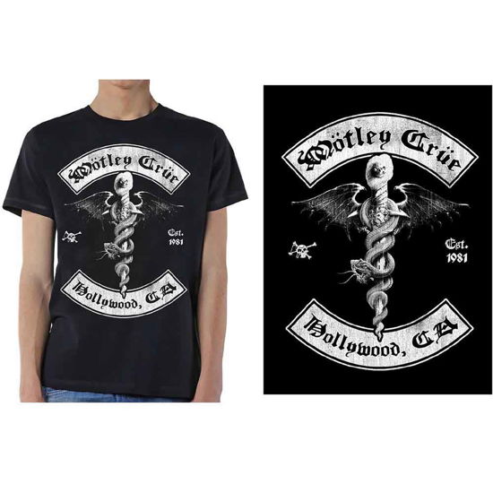 Motley Crue Unisex T-Shirt: Feelgood Hollywood Revision - Mötley Crüe - Fanituote - MERCHANDISE - 5056170673280 - maanantai 12. elokuuta 2019